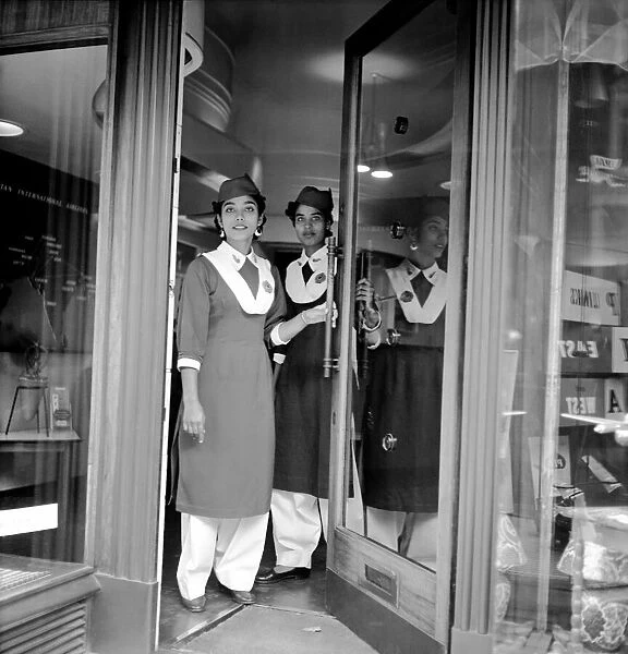 Pakistani Air Hostesses seen here at Pakistani Airways House in London