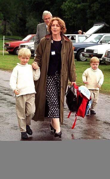 Patricia Hodge actress and family arrive at the Alfred Dunhill Queens Cup Polo in