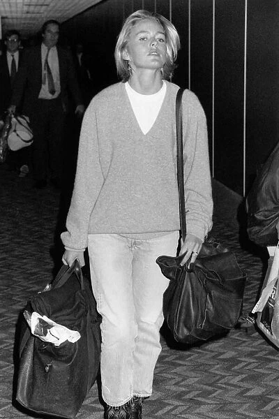 Patsy Kensit actress at Heathrow Airport in November 1989