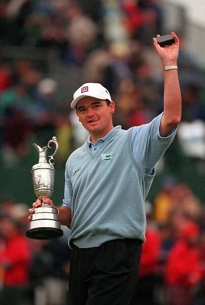Paul Lawrie golfer with his trophy July 1999 at the British Open Golf Championships