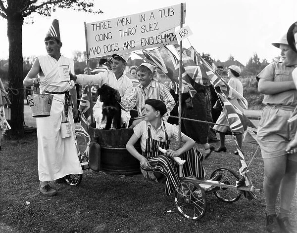 People dressed up for Ramsgate carnival, Kent. 24th August 1956