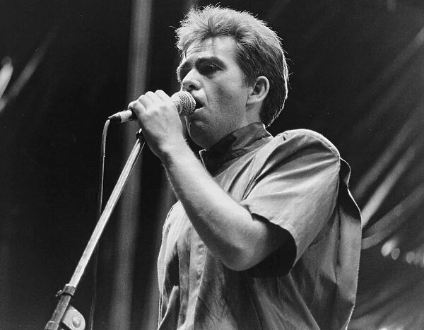Peter Gabriel during a concert in Clapham, London, where the stars of rock gave their