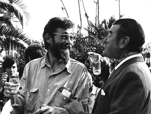 Peter O Toole Actor With Fellow Actor Jack Hawkins At The Cannes Film Festival In