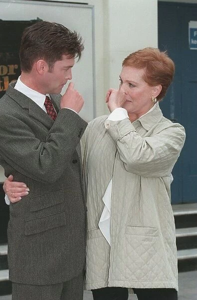 Phillip Schofield television presenter and actor June 1998 with Julie Andrews at a photo