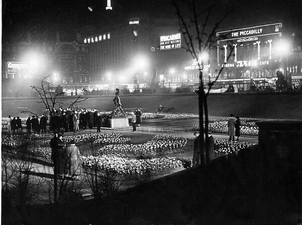 Piccadilly area of Manchester on a Friday night. 3rd May 1935