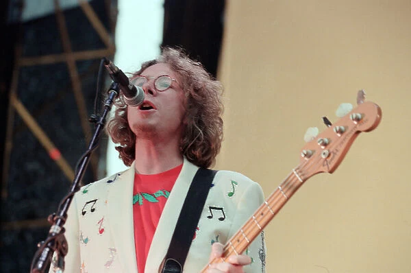 Picture shows Mike Mills, bass guitar player with REM. REM pictured