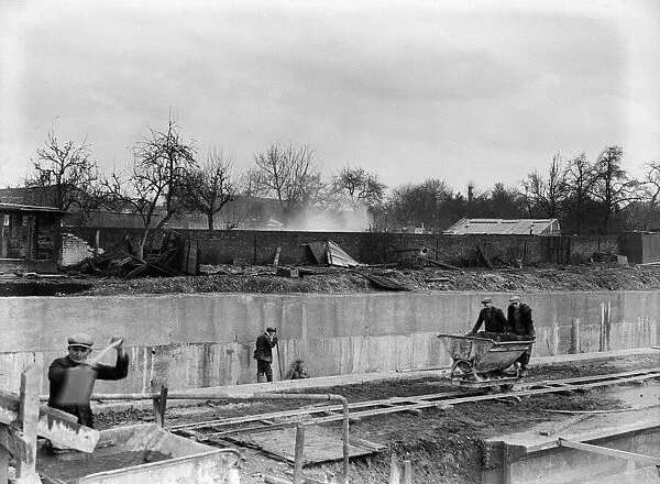 Platforms under construction at the underground station, Uxbridge 1936