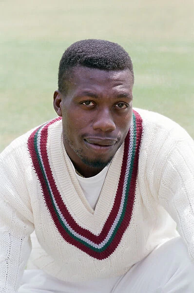 Portrait of West Indian bowler Curtly Ambrose. 10th May 1991