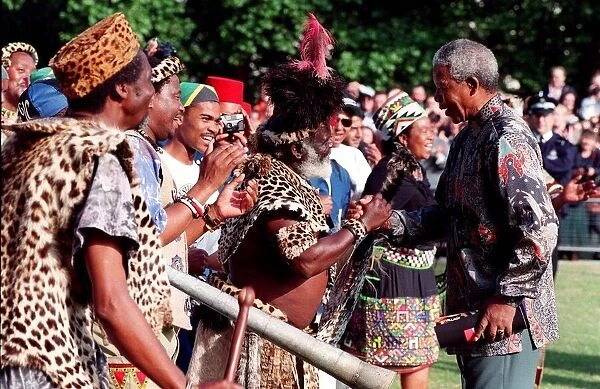 President Nelson Mandela seen here being greeted in St James Park on the second of his