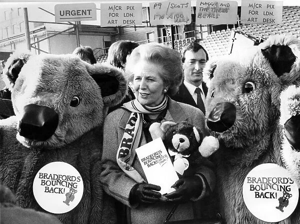 Prime Minister Margaret Thatcher seen here in Bradford. February 1987 P005263