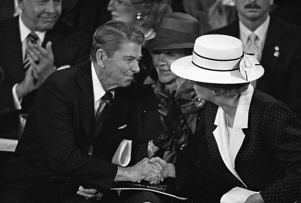 Prime Minster Margaret Thatcher and President of the United States Ronald Reagan at