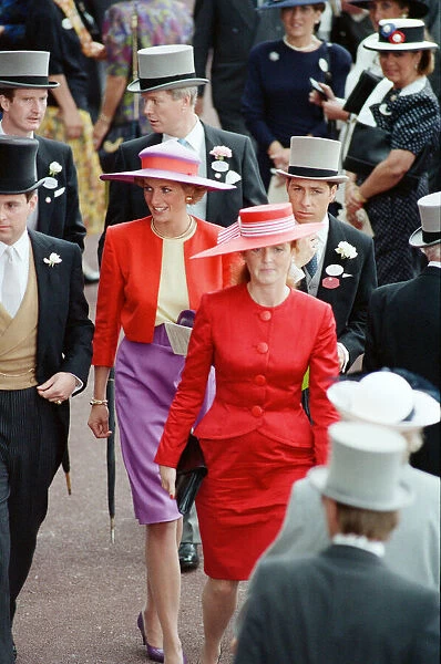 Prince Andrew, Princess Diana, Viscount Linley and Sarah Ferguson