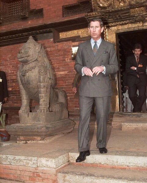 Prince Charles arrives in Kathmandu during his visit to Nepal February 1998