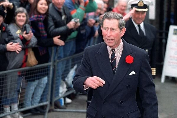 Prince Charles, November 1997. At tower pier near tower bridge