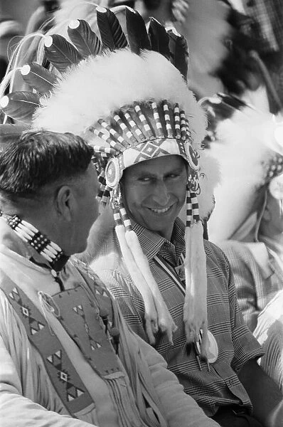 Prince Charles, the Prince of Wales, made a Kainai Blood Indian Chief