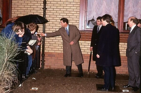 Prince Charles Prince of Wales on walkabout in Castlemilk