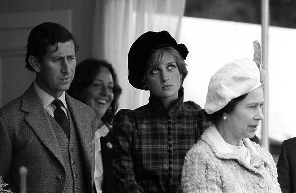 Prince Charles Princess Diana and The Queen September 1981 Royalty at the Braemar
