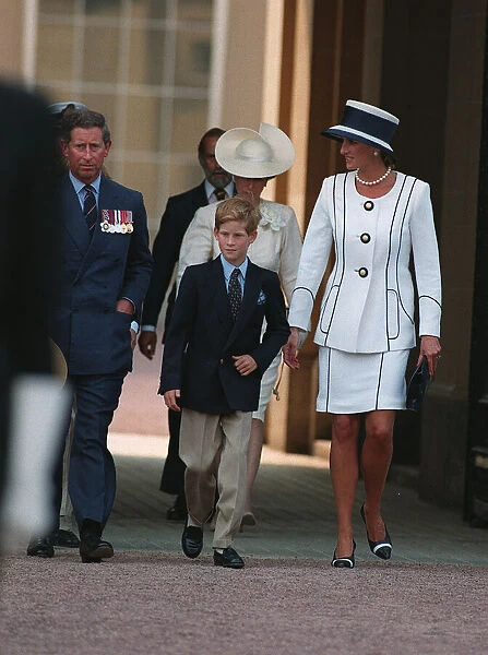 Prince Charles and Princess Diana with their son Prince Harry