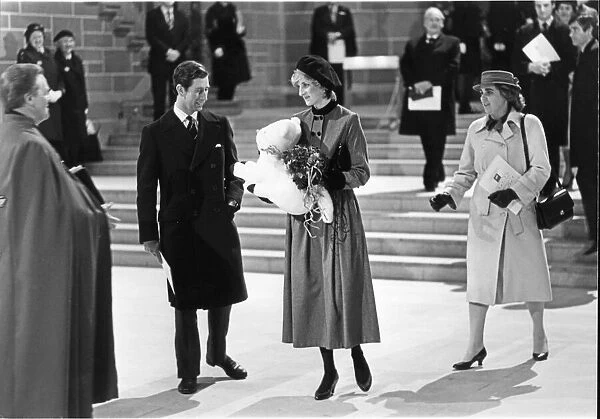 Prince Charles and Princess Diana visit The Anglican Cathedral in Liverpool in December