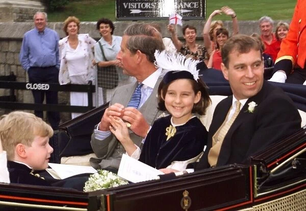 Prince Edward Royal Wedding 1999 Prince Charles and the Duke of York smile to