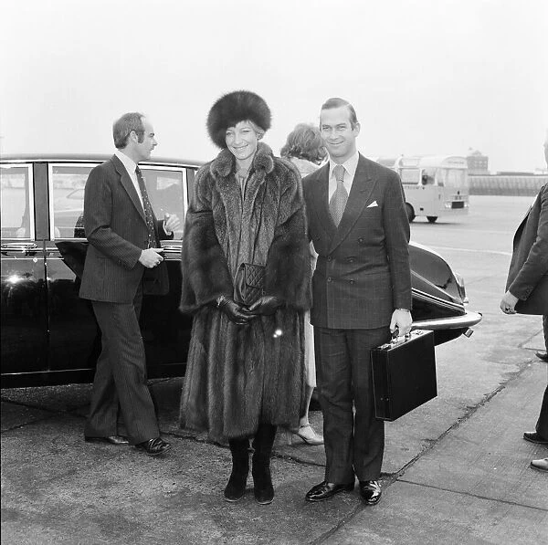 Prince and Princess Michael of Kent leaving Heathrow airport for Toronto