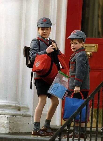Prince William Collection 1990 Prince William and Prince harry at their school