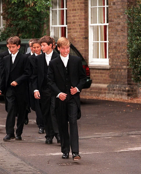 Prince William in uniform on his first day at Eton September 1995