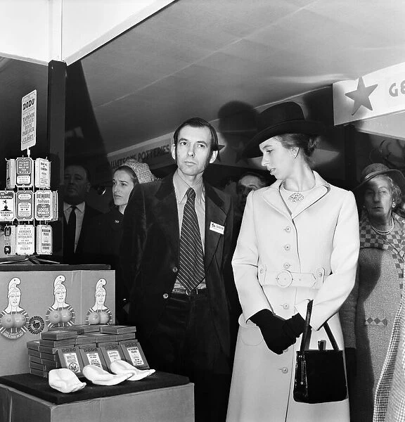 Princess Anne visits a gift fair in Blackpool, Lancashire. 3rd February 1971