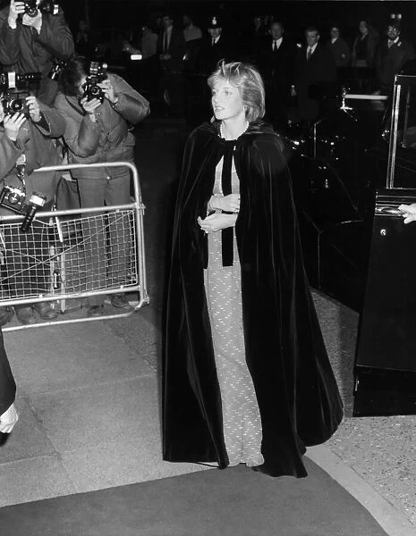 Princess Diana arrives at the Royal Albert Hall in London for a performance of Hector