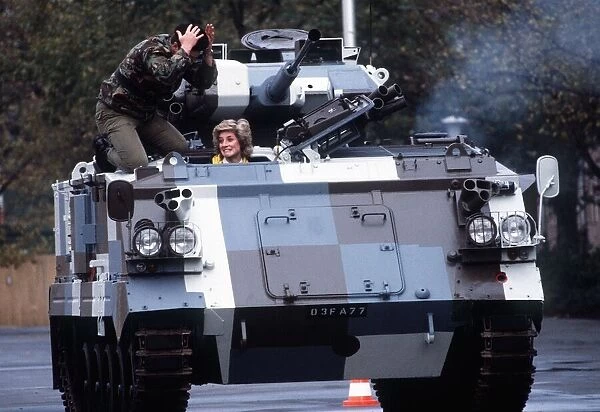 Princess Diana, Colonel-in-chief of The Royal Hampshire Regiment wearing a regimental