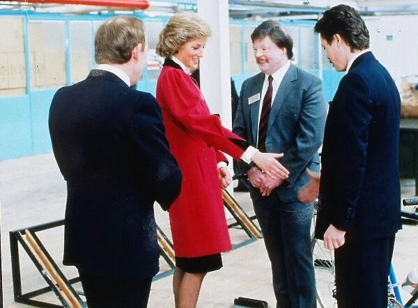 Princess Diana meets Falklands veteran Simon Weston during her visit to the market town