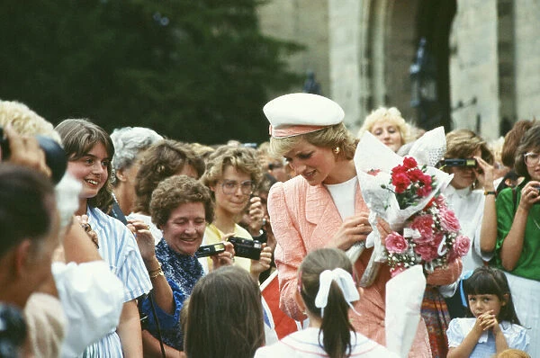 Princess Diana meets and greets the people of Warwick, in Warwickshire