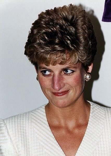 Princess Diana pictured during her visit to Papworth Hospital in Cambridge where she