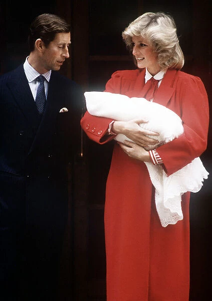 Princess Diana and Prince Charles leaving St Marys Hospital
