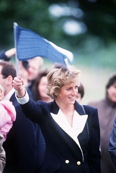 Princess Diana starts off the Champion of Champions Modern Pentathlon in Windsor Great