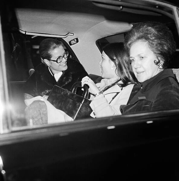 Princess Grace of Monaco arriving at Heathrow Airport from Nice with her daughter