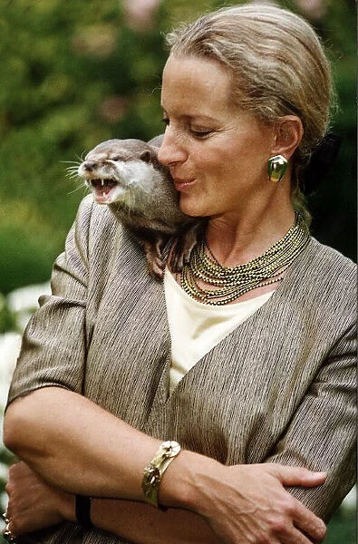 Princess Michael of Kent with an otter on her shoulder