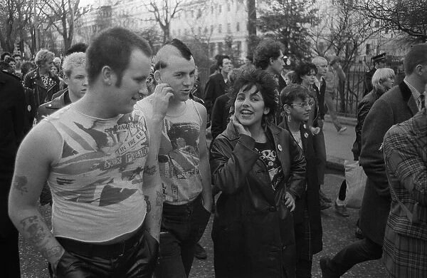 Punks gather in London for a march 1980