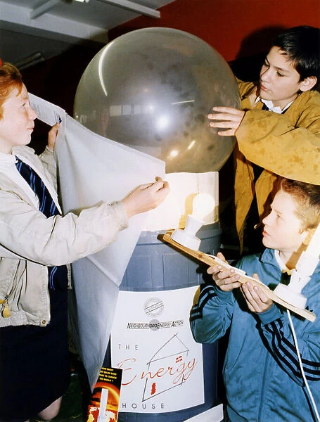 Pupils from St Antonys School help make a giant bulb which is to be useds a central