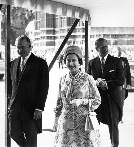 Queen Elizabeth II arrives at the 62nd Inter-Parliamentary Union conference with Prince