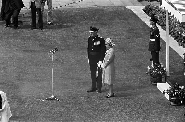 Queen Elizabeth II at the colour presentation, Centenary Square, Birmingham