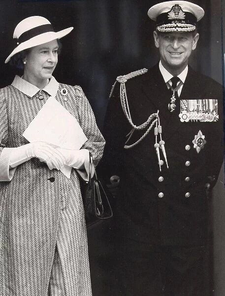 Queen Elizabeth II and Prince Philip leaving St Pauls Cathedral after the Falklands War