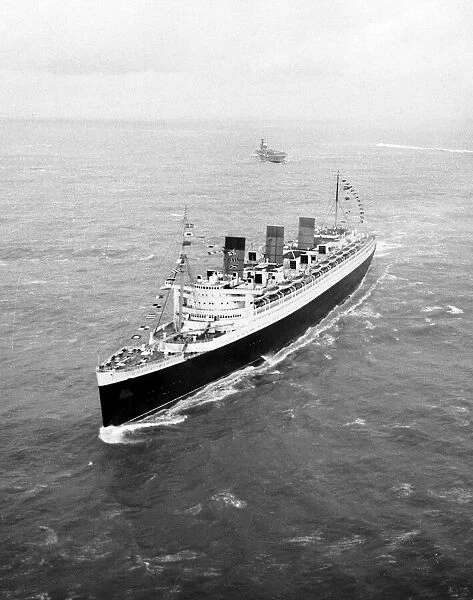 The Queen Mary October 1967. The Cunard liner Queen Mary after leaving Southampton for