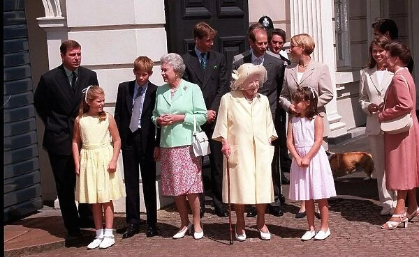 Queen Mother 98th Birthday Celebrations August 1998 Left to right Prince Andrew