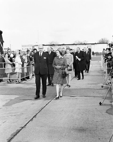 The Queen and Princess Anne, pictured at London Heathrow Airport, 2nd March 1970