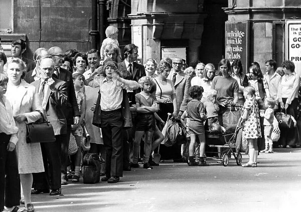 Queues of happy holidaymakers swamped Newcastles Central Station as they headed for