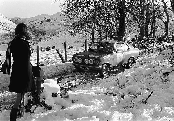 RAC Rally November 1970 Opel Rekord takes on the course