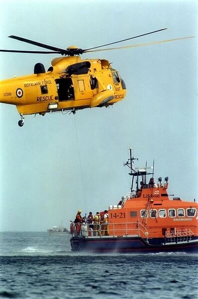 A RAF search and rescue Sea King helicopter from RAF Boulmer