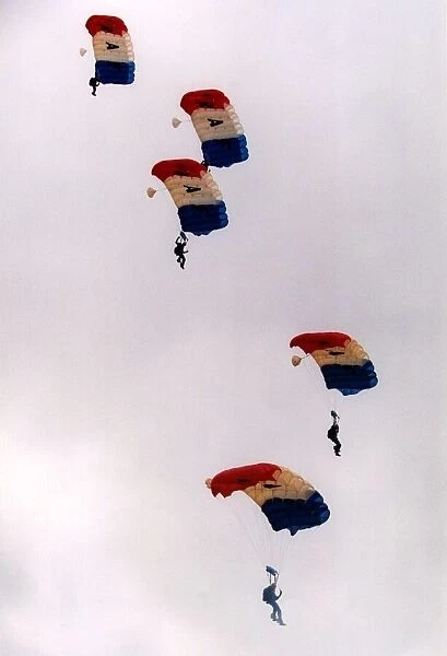 The RAFs Falcons freefall parachute display team arrive at the Sunderland