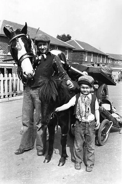 Rag and bone man John White seen here with his nephew Nick on their rounds